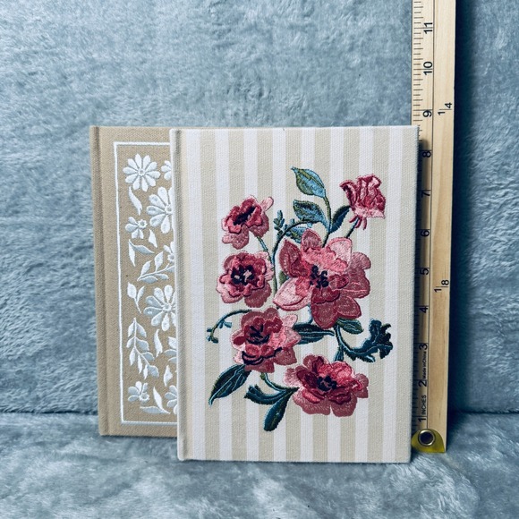 Lady Jayne Embroidered Hardcover Journals Set of 2 – 192 Pages – Floral Fabric - Picture 11 of 12